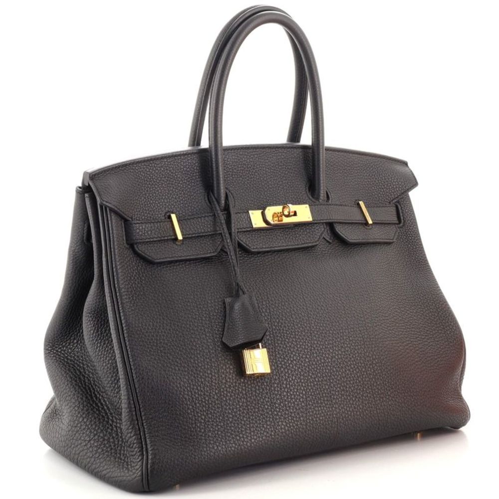 Hermes Birkin Handbag Noir Togo with Gold Hardware 35 Black - Picture 3 of 10